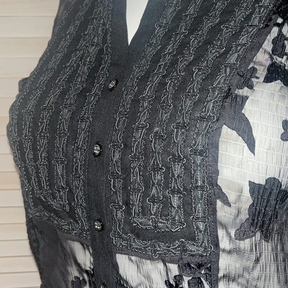 Coldwater Creek Black Lace Tunic  Medium - Picture 4 of 11